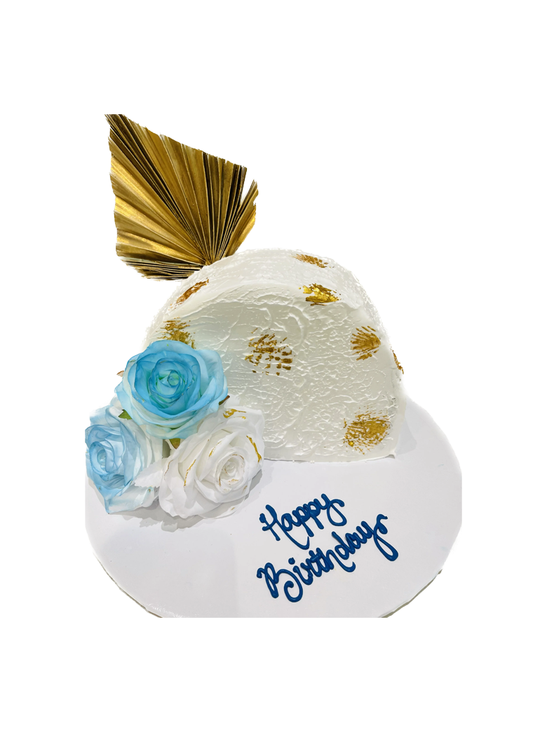 Blue & Gold Arch Cake