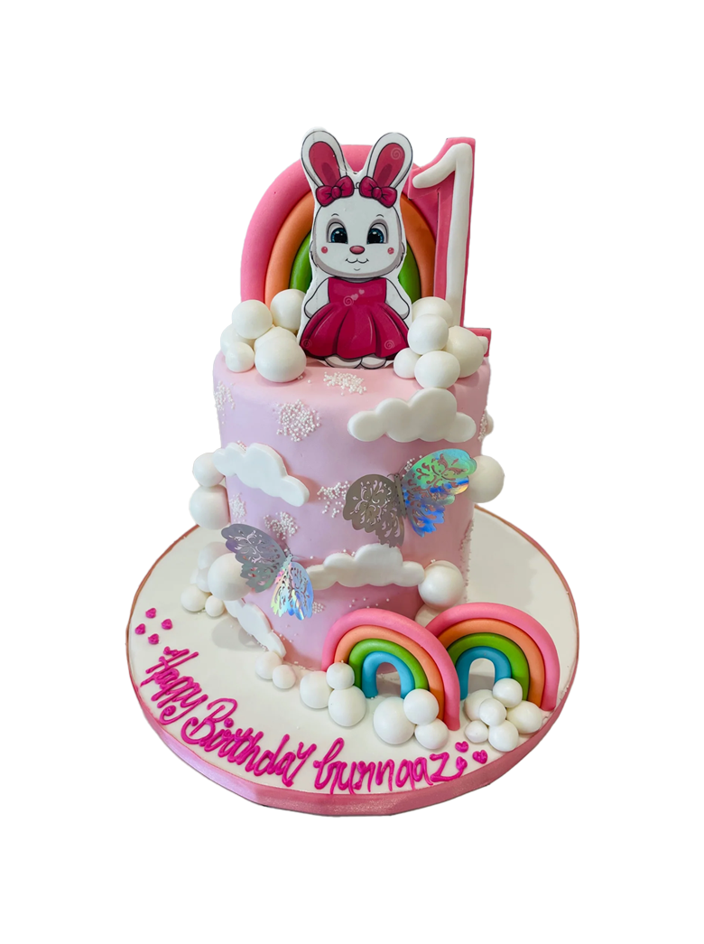 Bunny Rainbow Fondant Cake