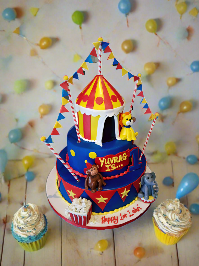 Carnival Themed Fondant Cake