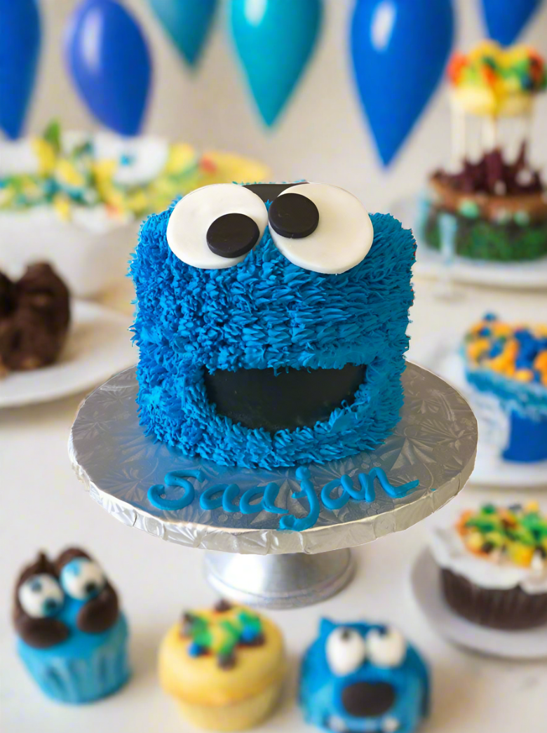 Cookie Monster Smash Cake