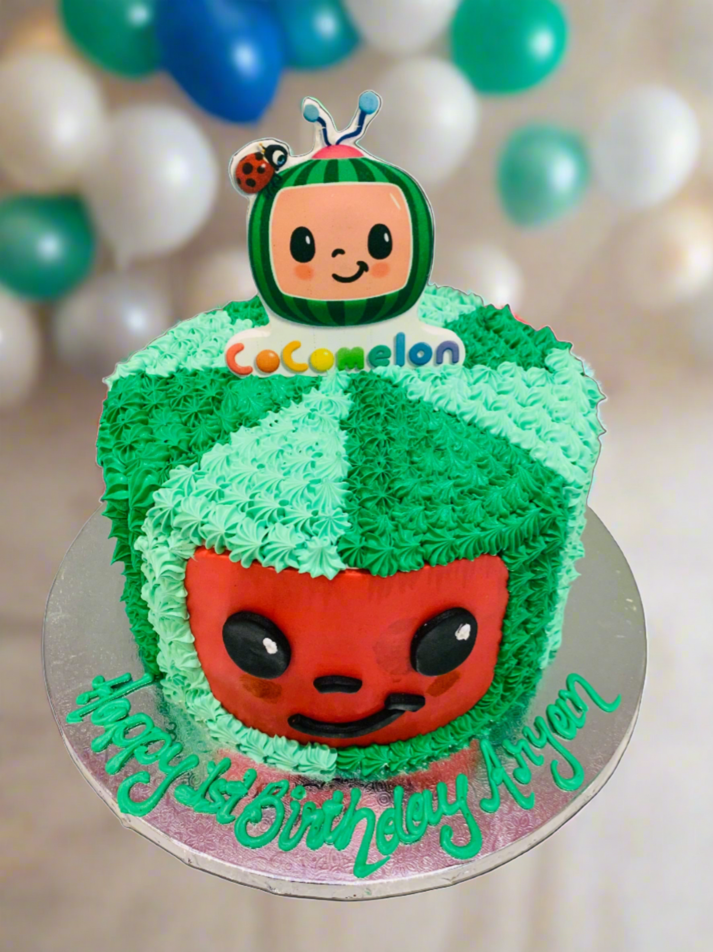 Cocomelon Cream Birthday Cake