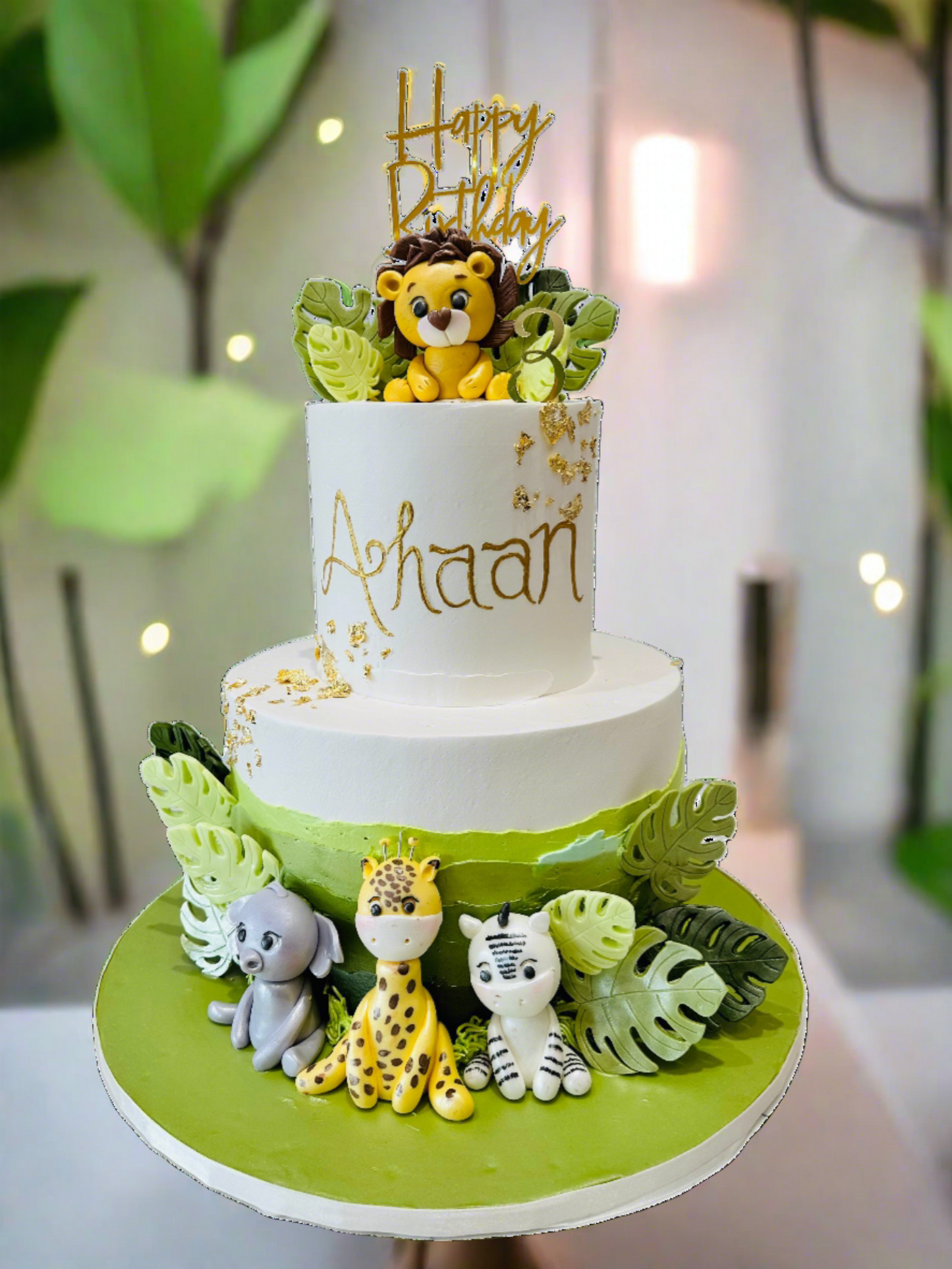Ahaan Jungle Safari Cream Tiered Cake