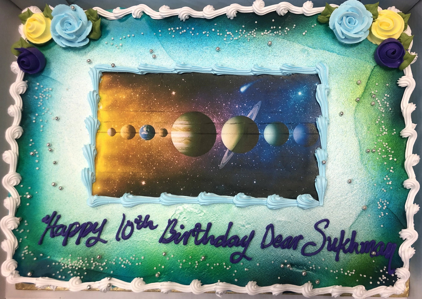 SOLAR SYSTEM PHOTO CAKE - Rashmi's Bakery