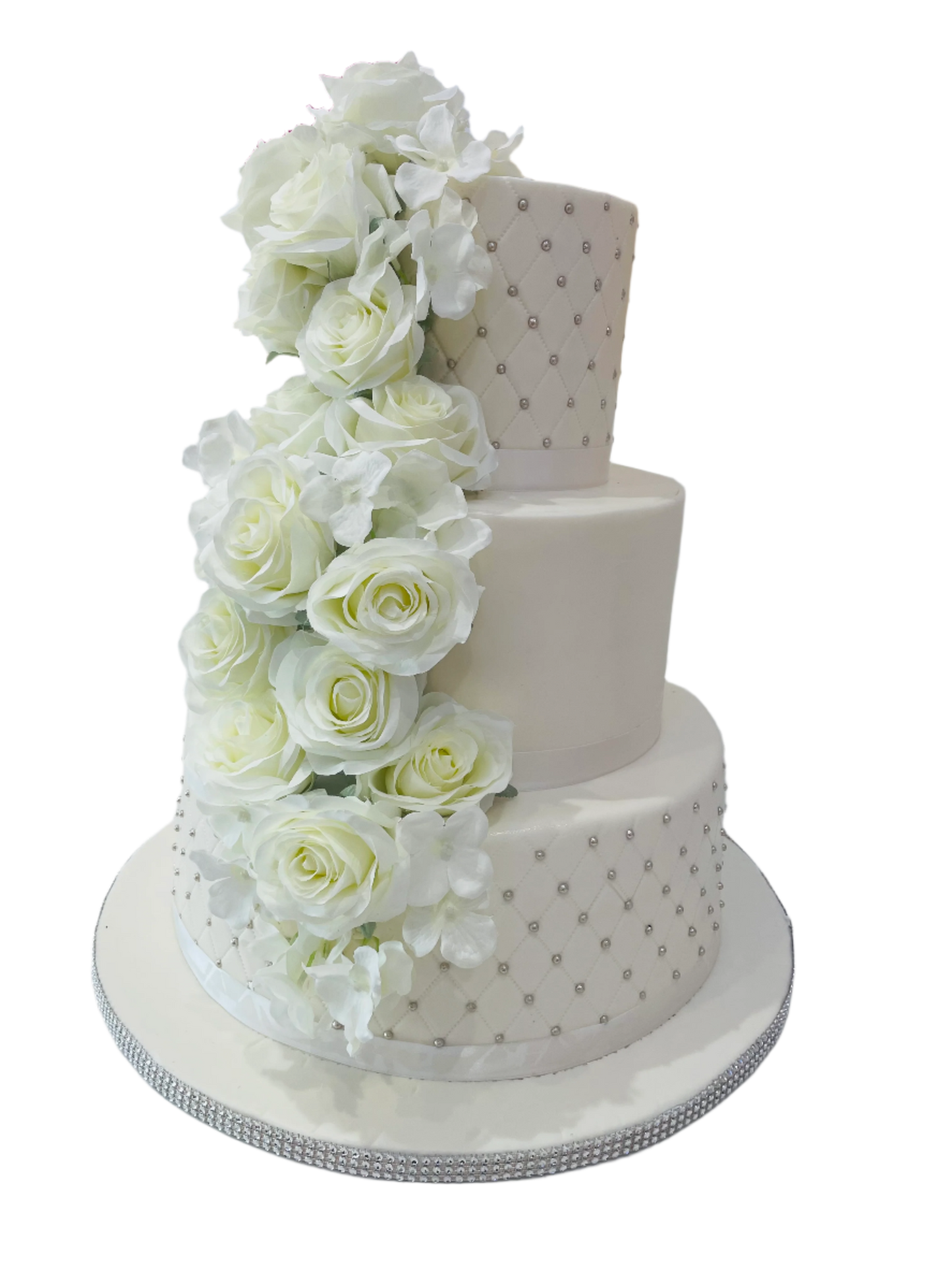 White Floral Wedding Cake