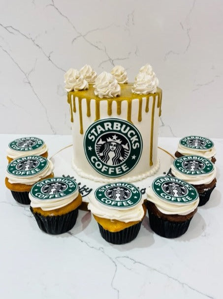 Starbucks Themed Cake & Cupcakes