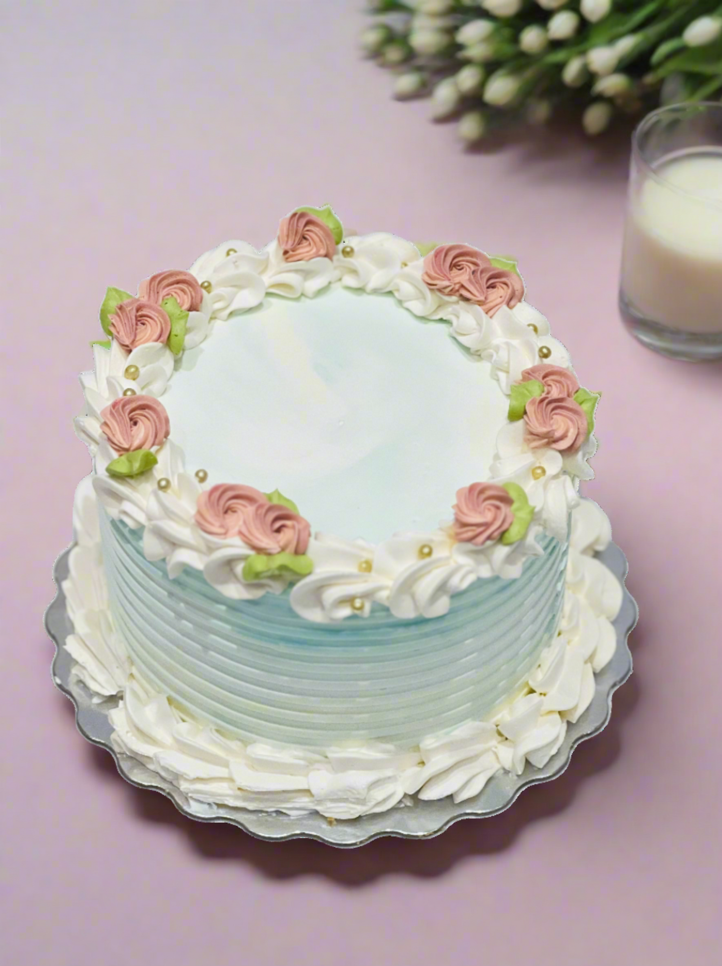 Adheera Teal & Rose Gold Cake