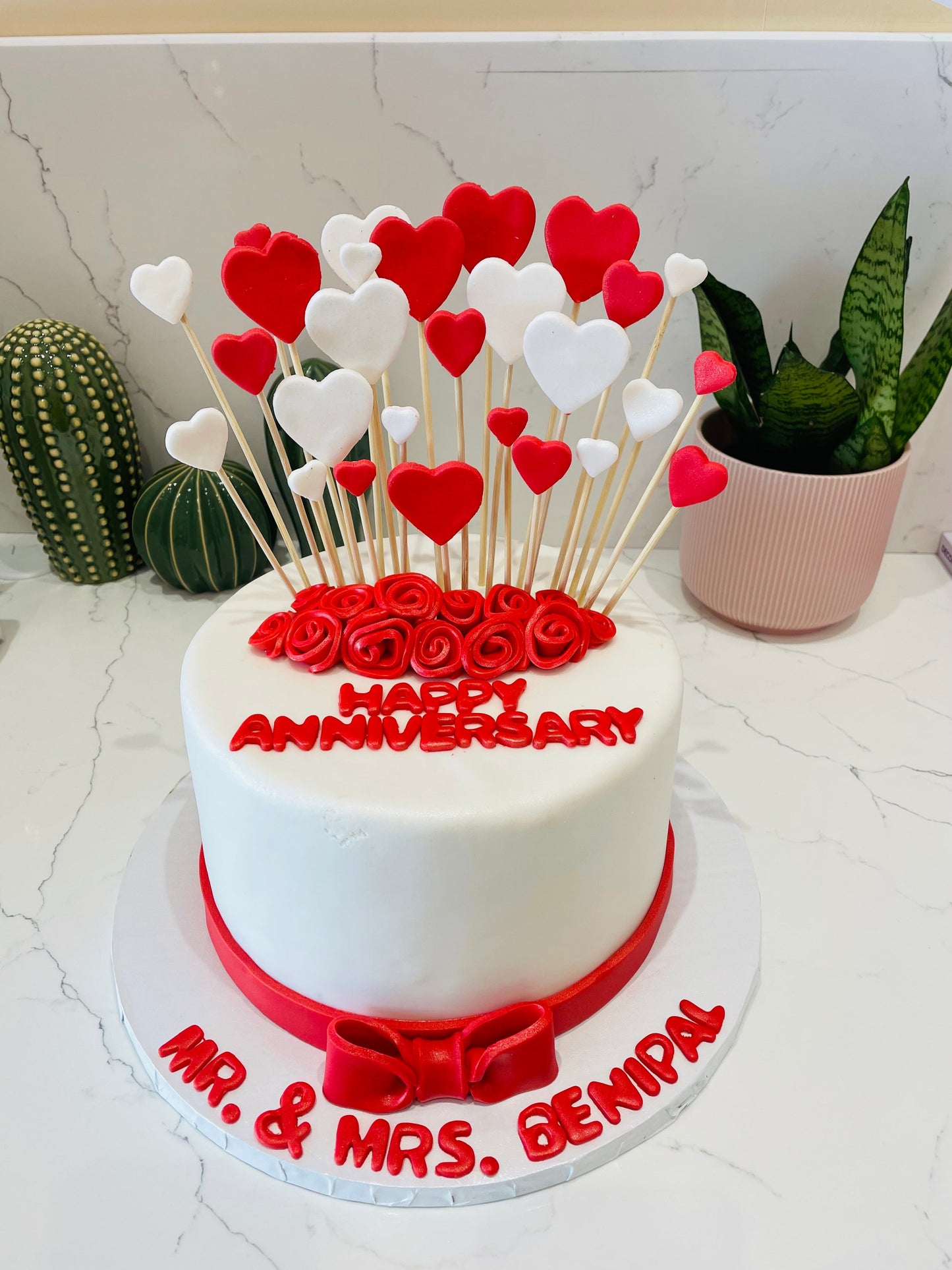 Rising Hearts Fondant Cake
