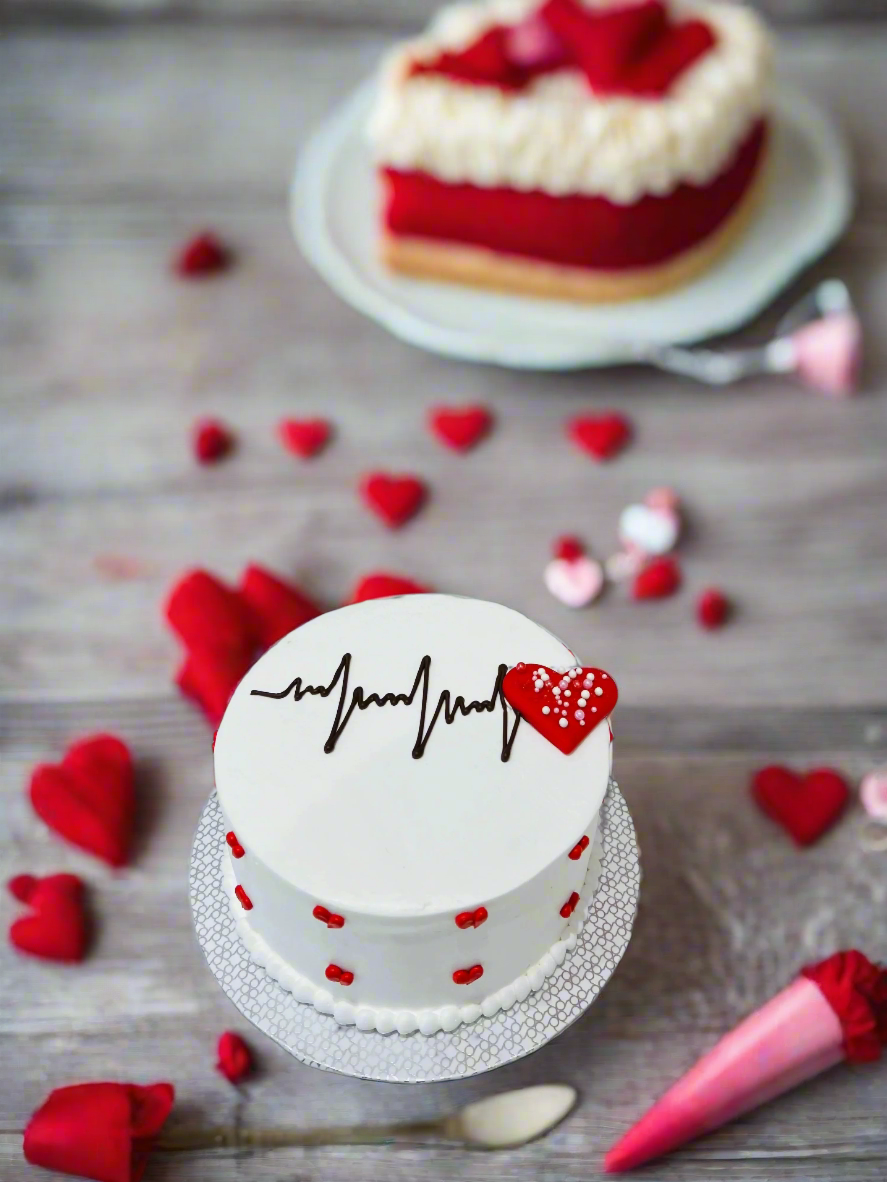 Heartbeat Valentine Cake