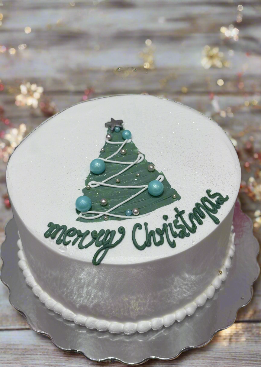 Pastel Christmas Tree Cake