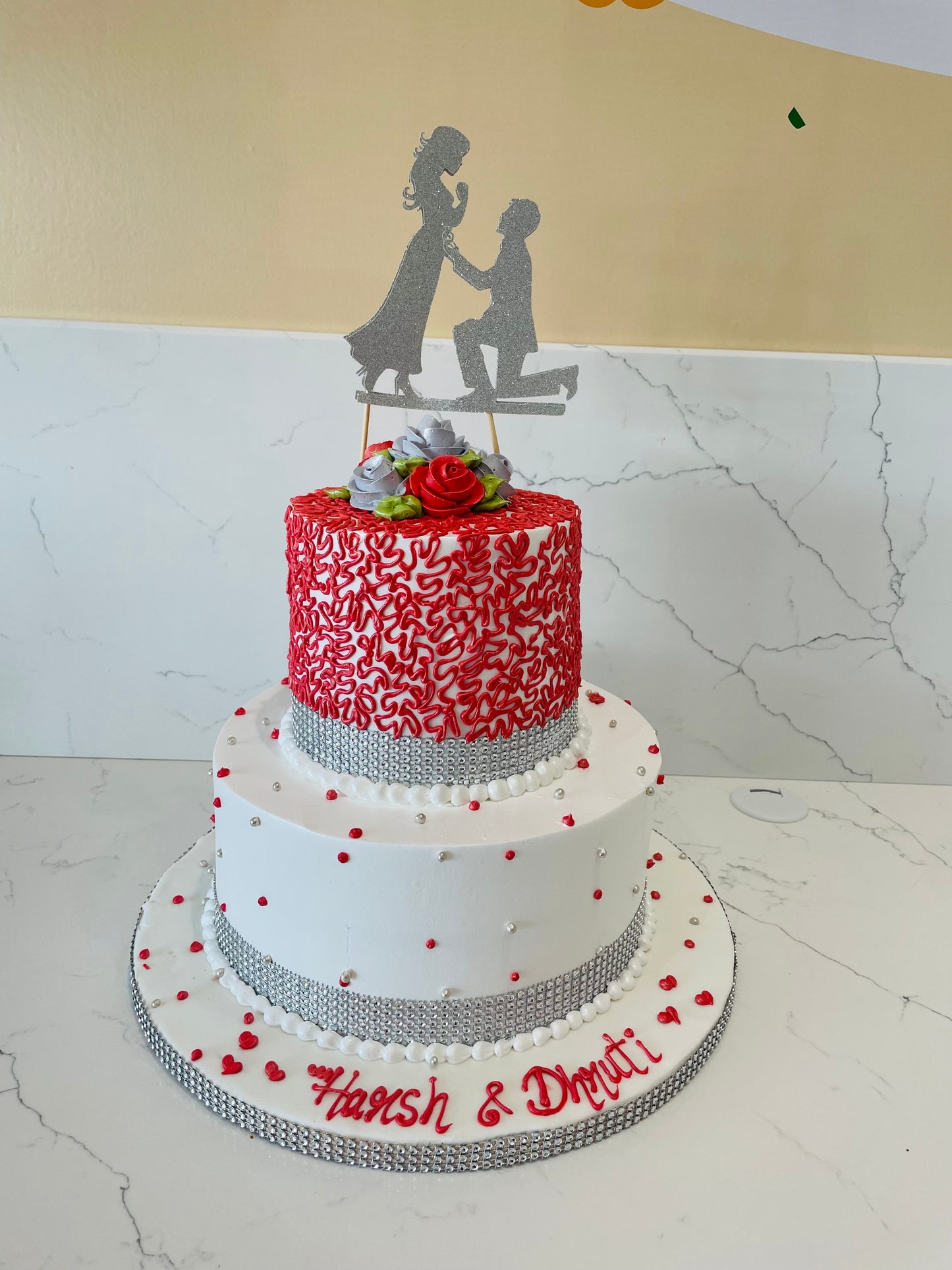 Red & White Wedding Cake