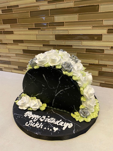 Black & Silver Arch Cake