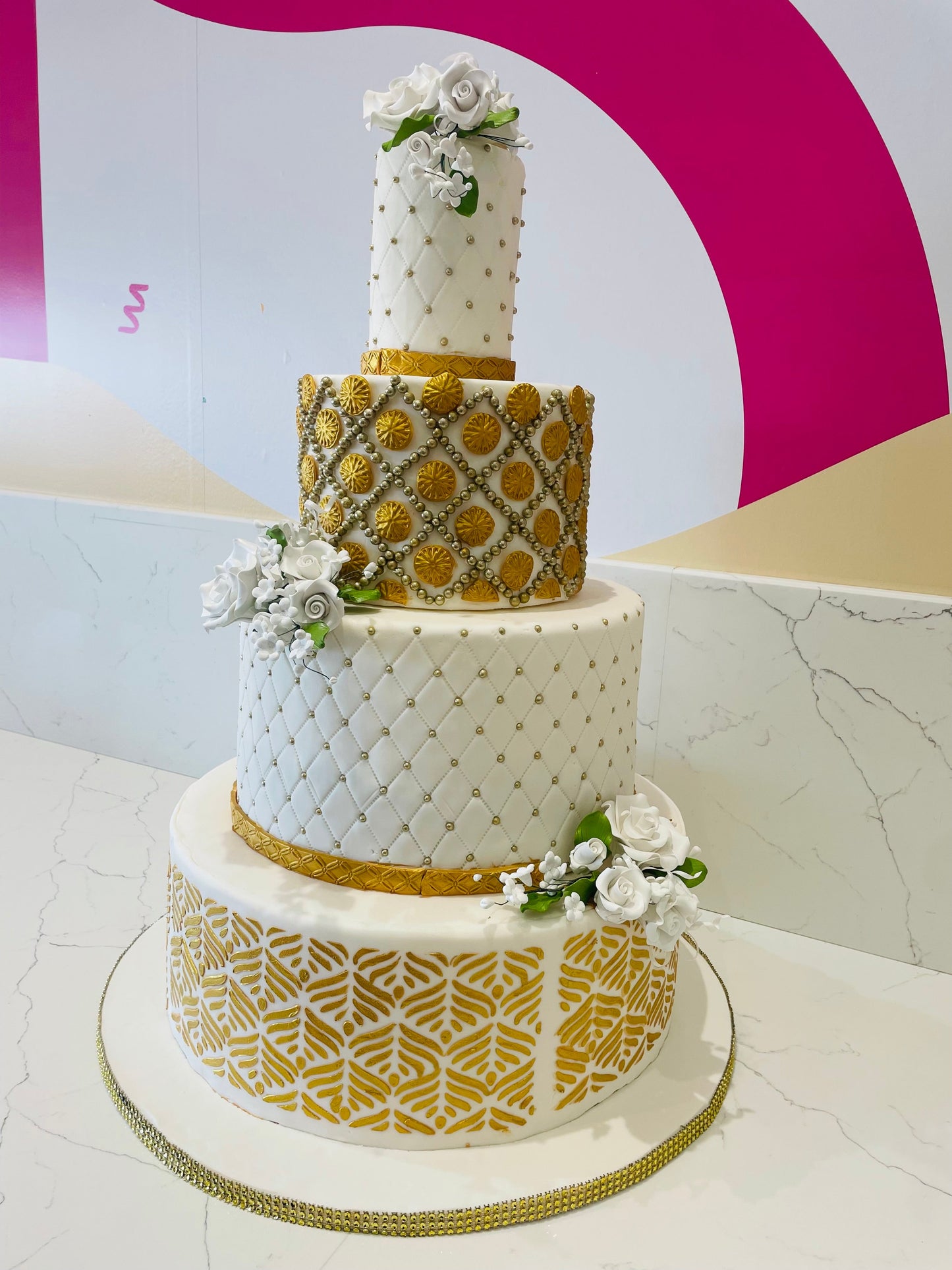 Gold Rush Fondant Wedding Cake
