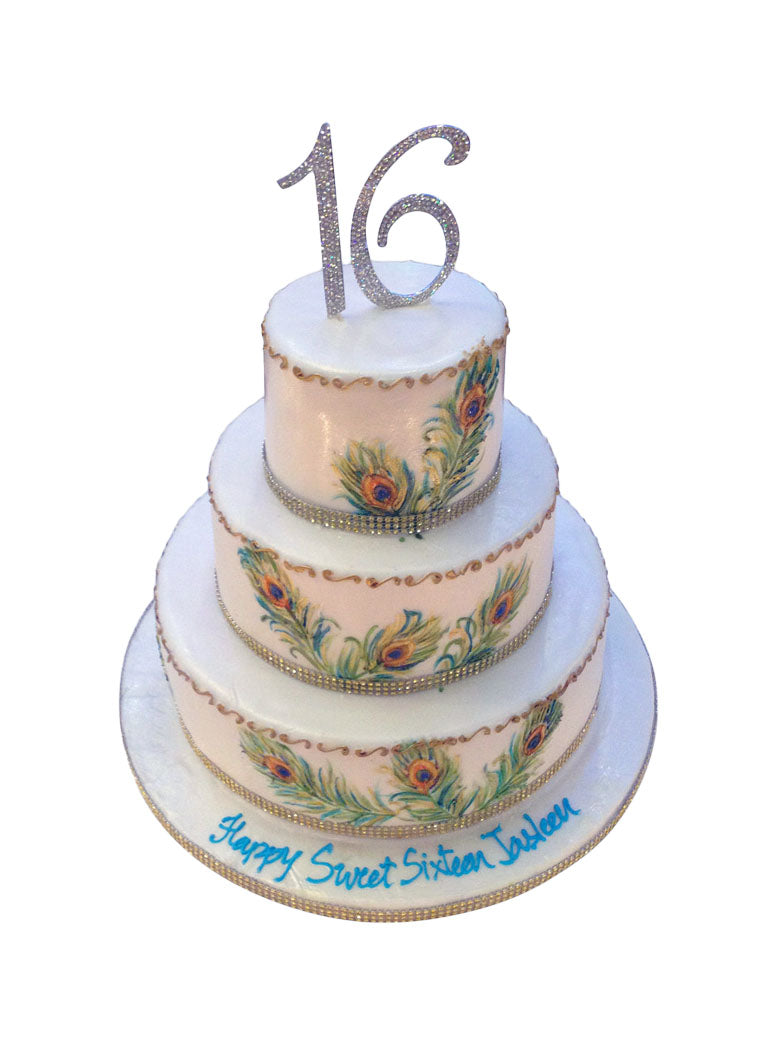 Peacock Sweet Sixteen Cake