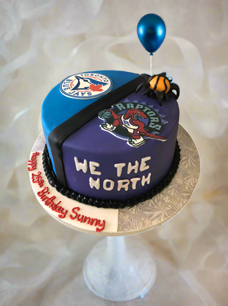 Raptors And Blue Jays Fondant Cake