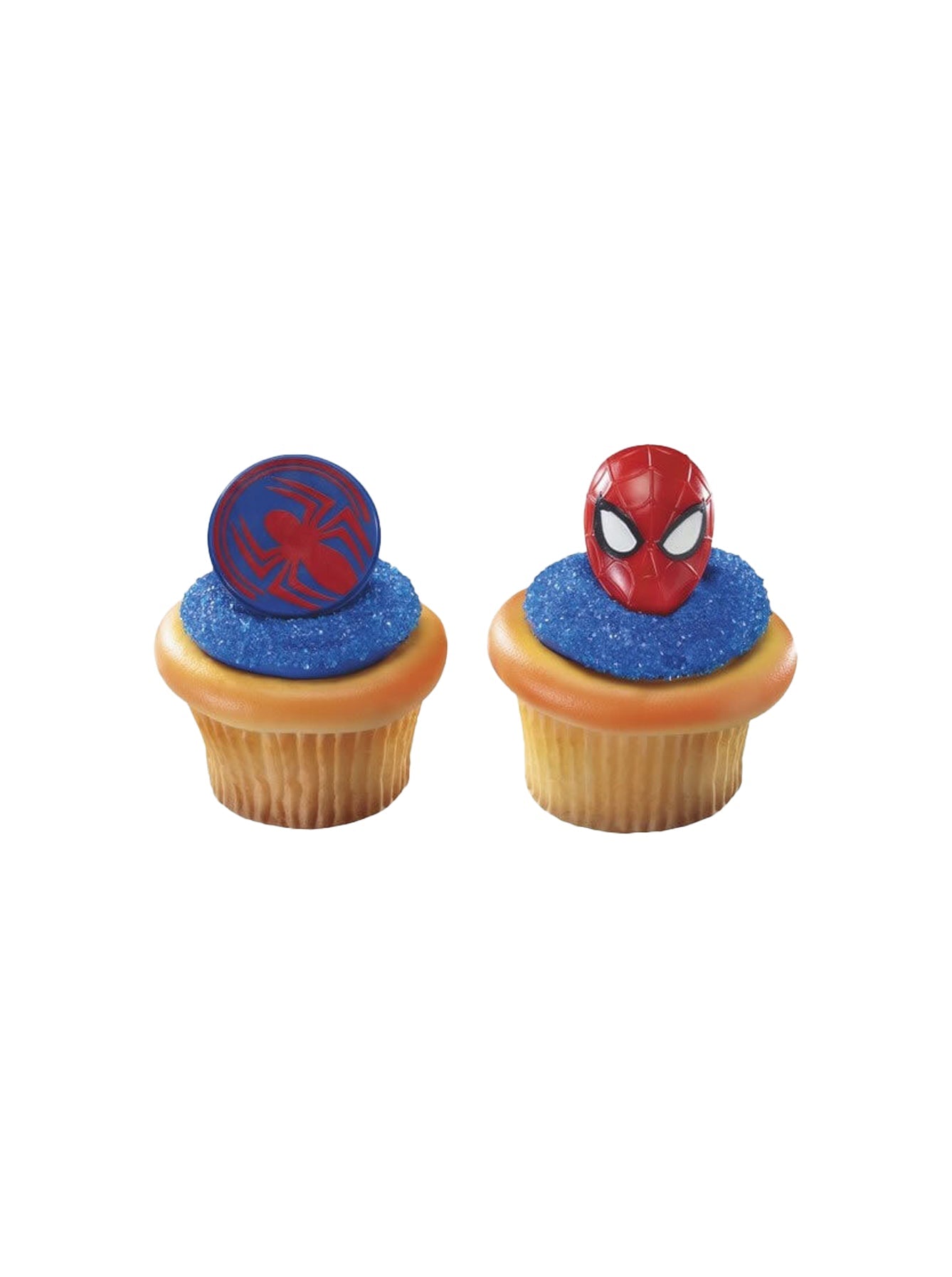 Spiderman Mask and Spider Ring Cupcakes - (Pack of 6)