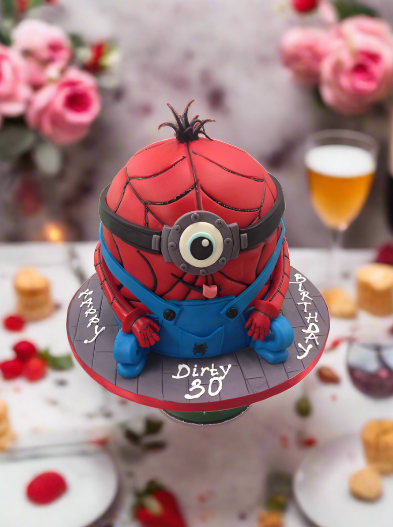 Spiderman Minion Molded Cake