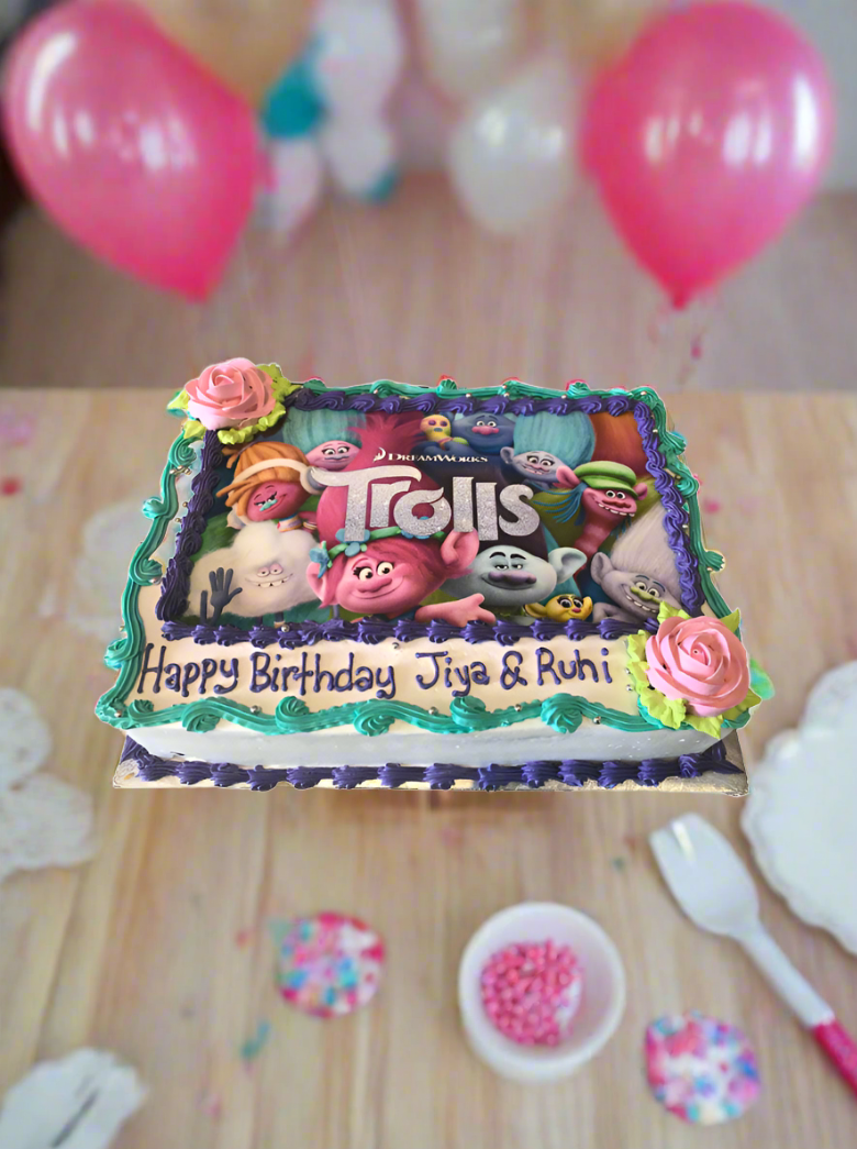 Trolls Photo Cake