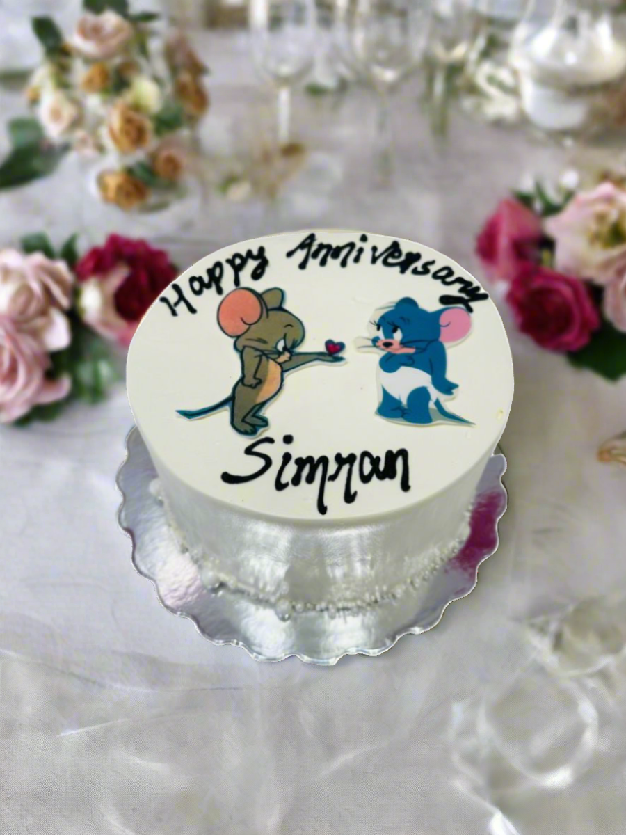 Tom & Jerry Couple Cream Cake