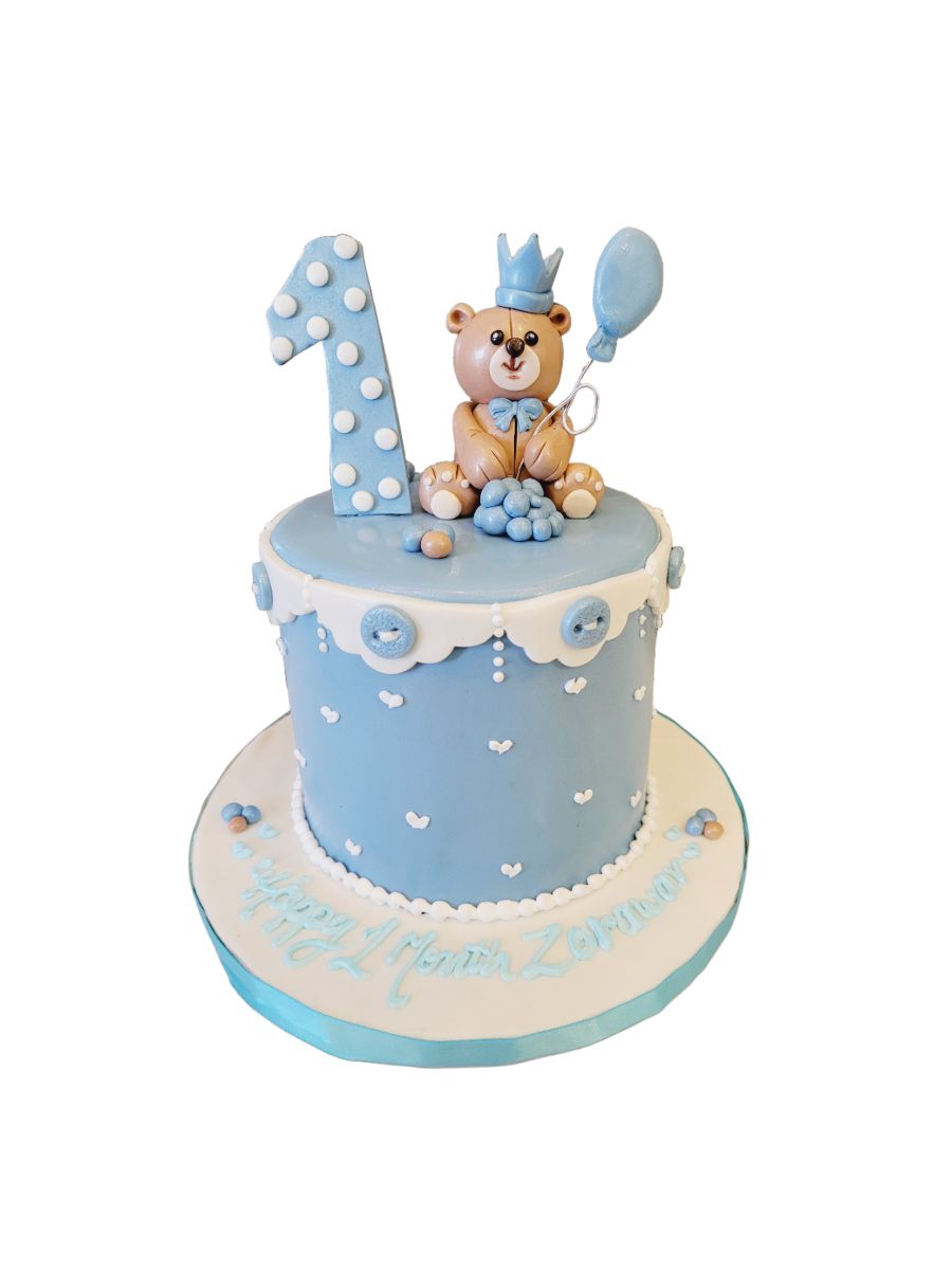 Bear 1St Birthday Fondant Cake