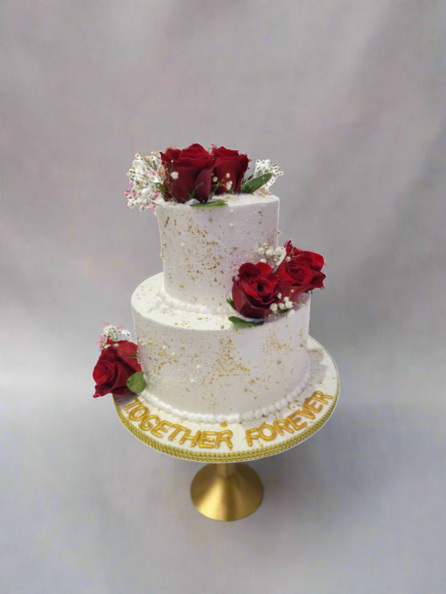 Red Rose Wedding Cake