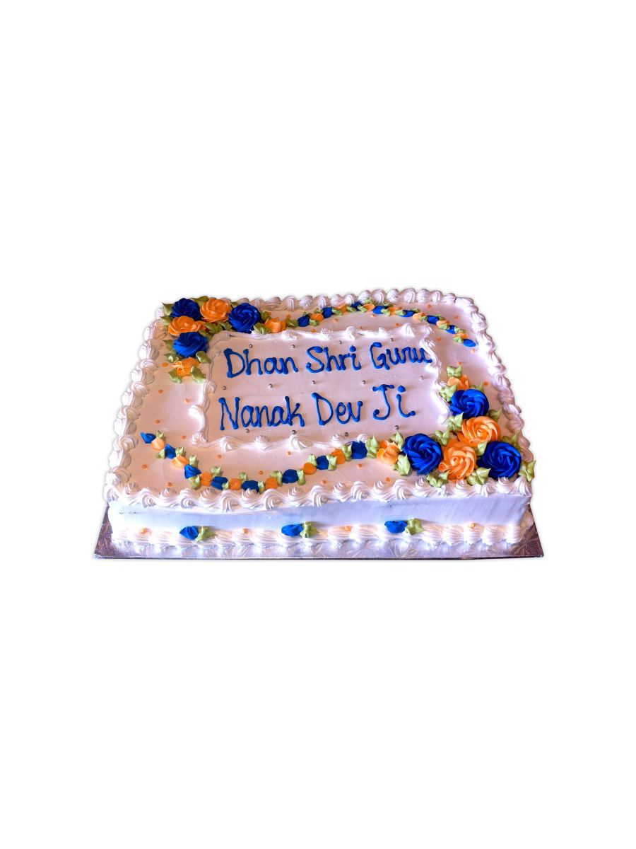 Blue Orange Flower Cake
