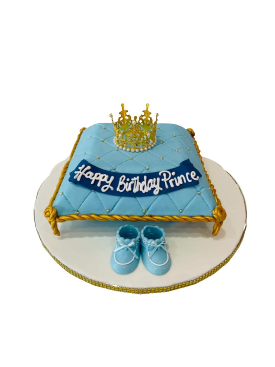 Golden Crown Pillow Fondant Cake