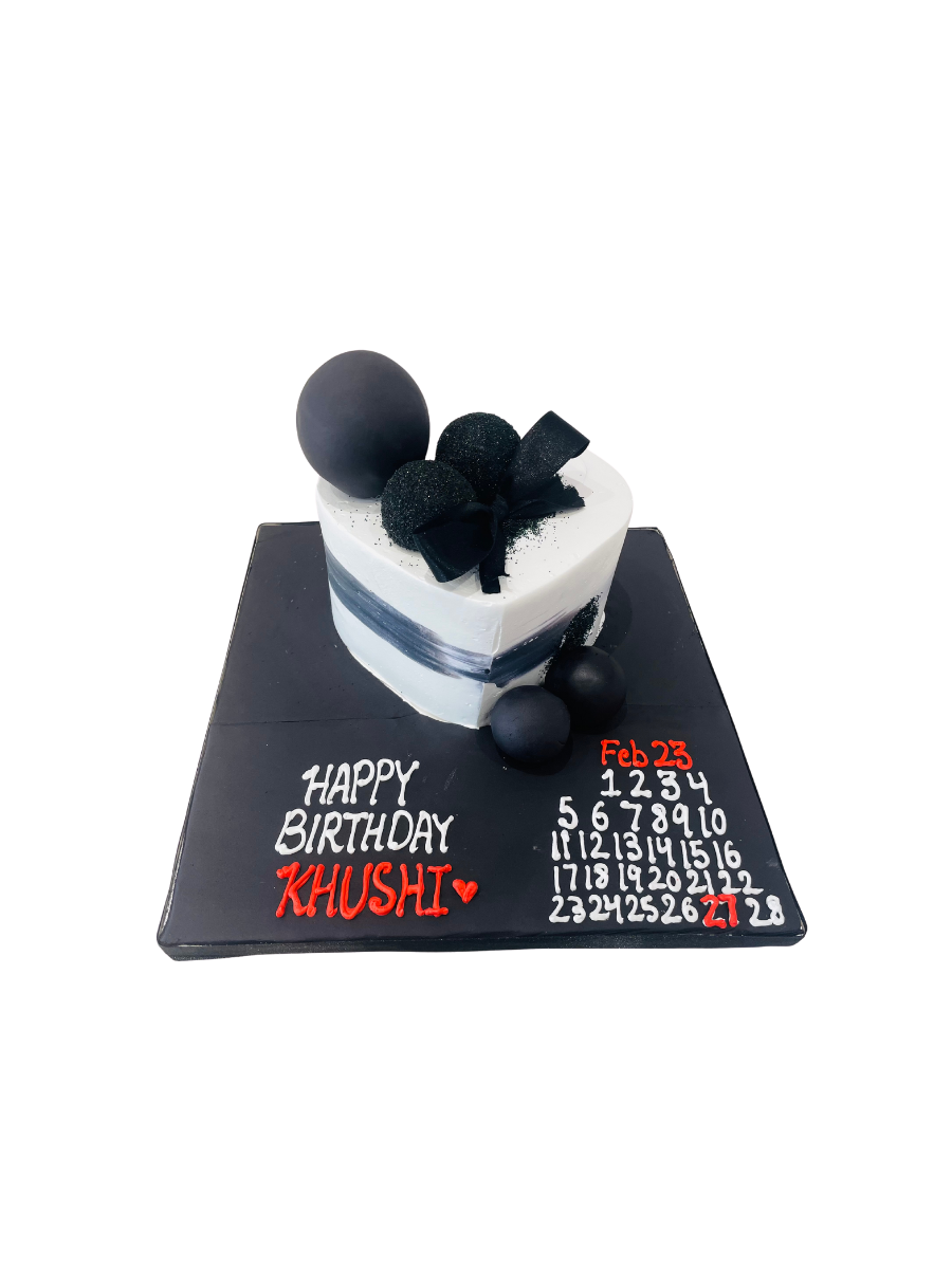 Red & Black Heart Cake