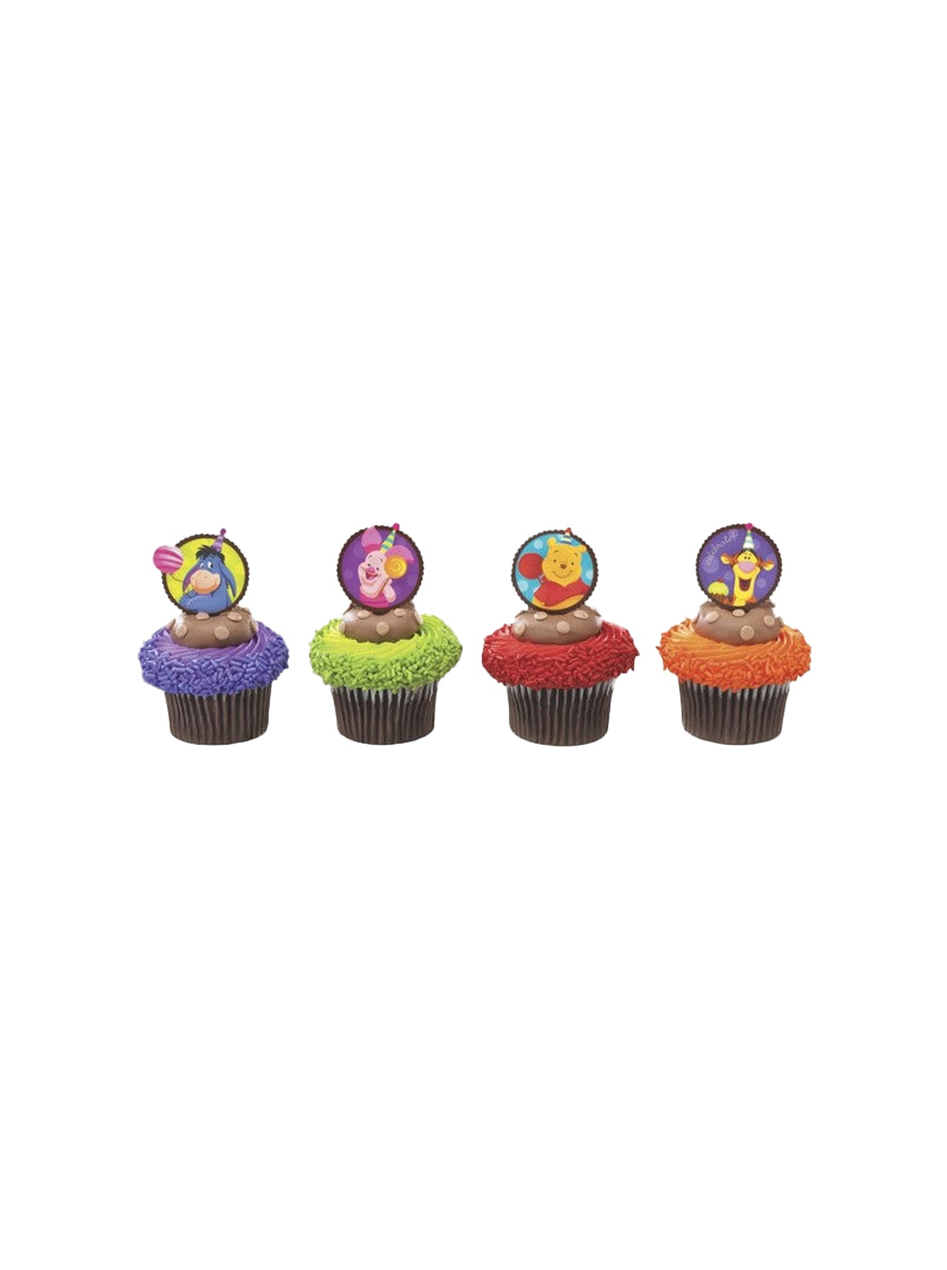 Winnie The Pooh Celebrate Pic Cupcakes - (Pack of 6)