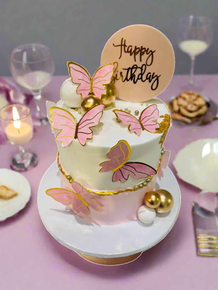 Aditi Pink Butterfly Cake