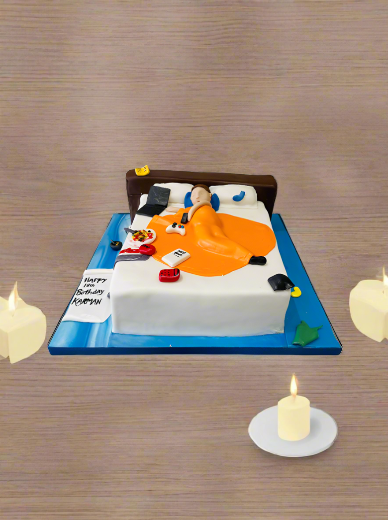 Bed Theme Fondant Cake
