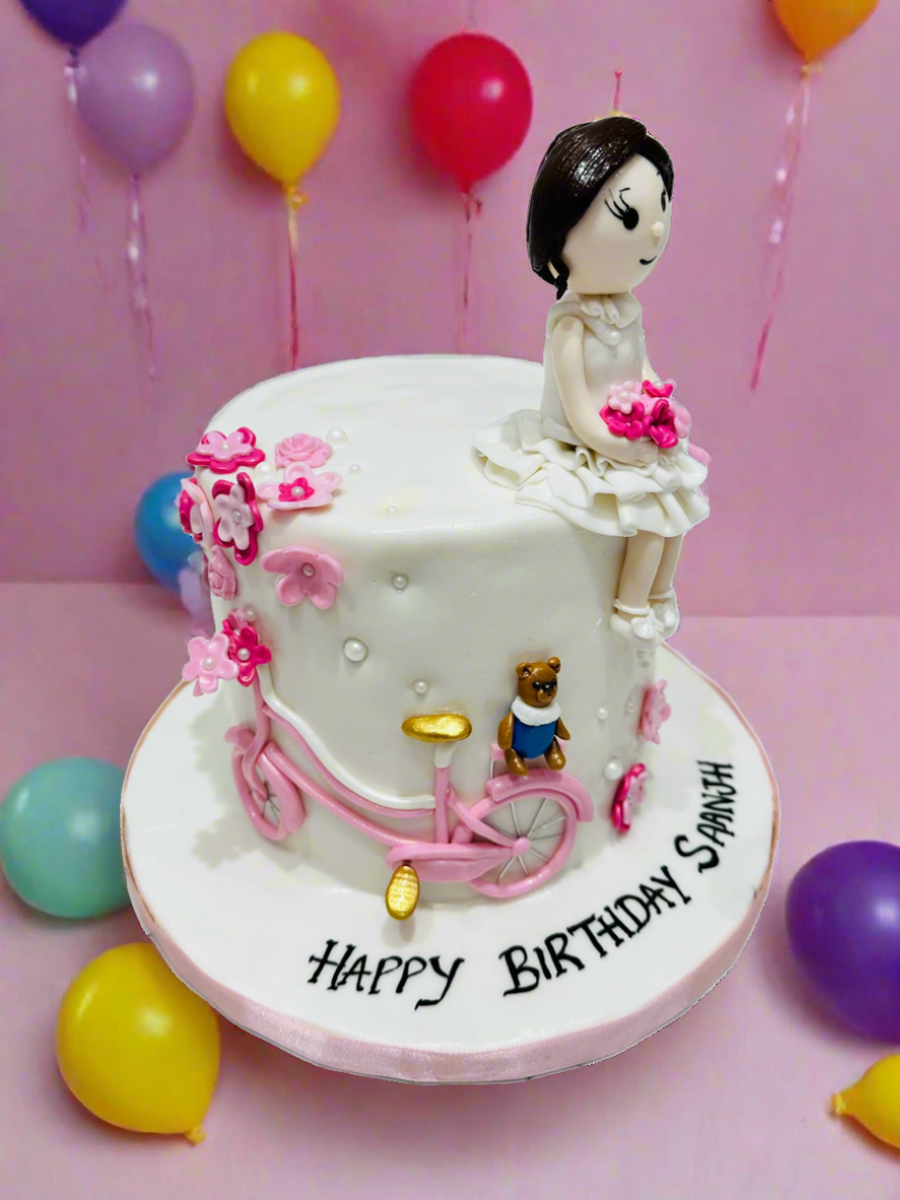 Bike Theme Fondant Cake