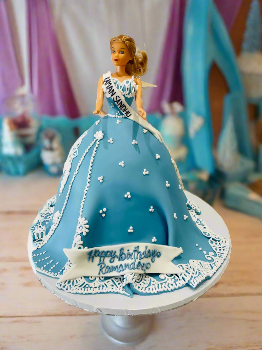 Blue Barbie Fondant Cake