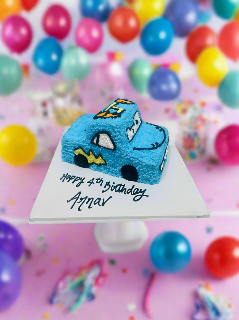 Blue Car Molded Cream Cake