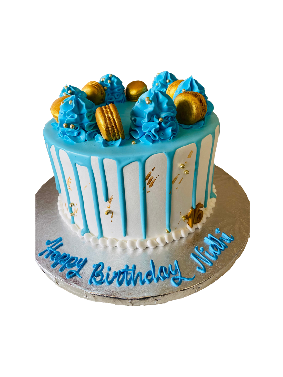 Blue Drizzle Cream Cake