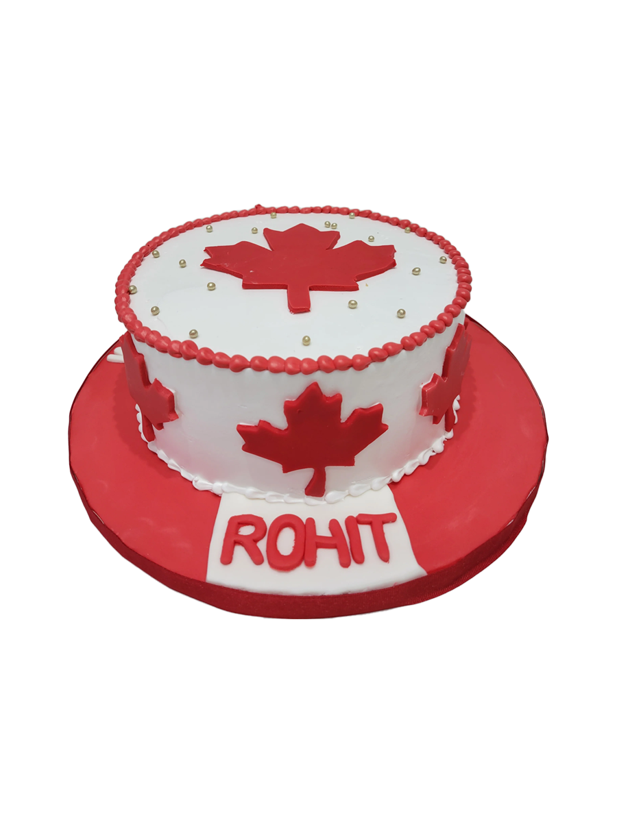 Canada Maple Leaf Cream Cake