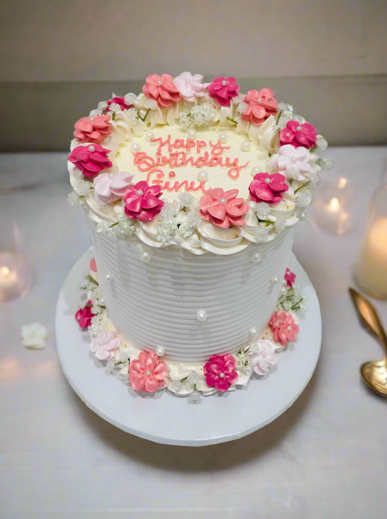 Pink Apple Blossoms Cake