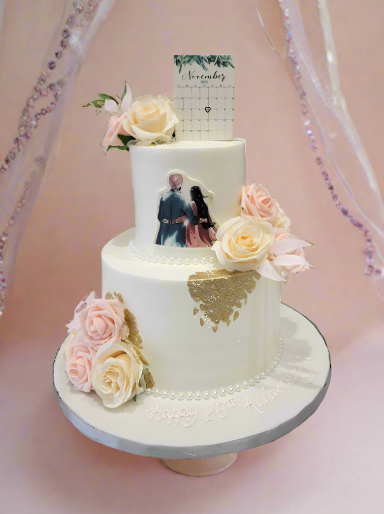 Couple Tiered Anniversary Cake