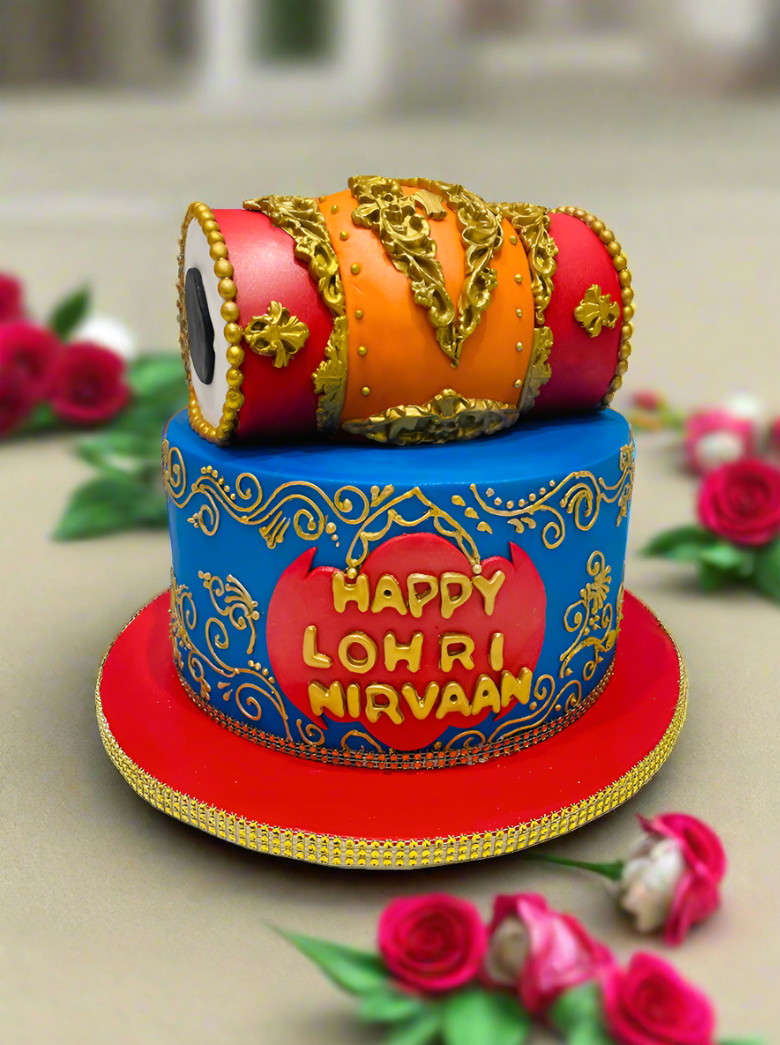 Dhol Lohri Fondant Cake