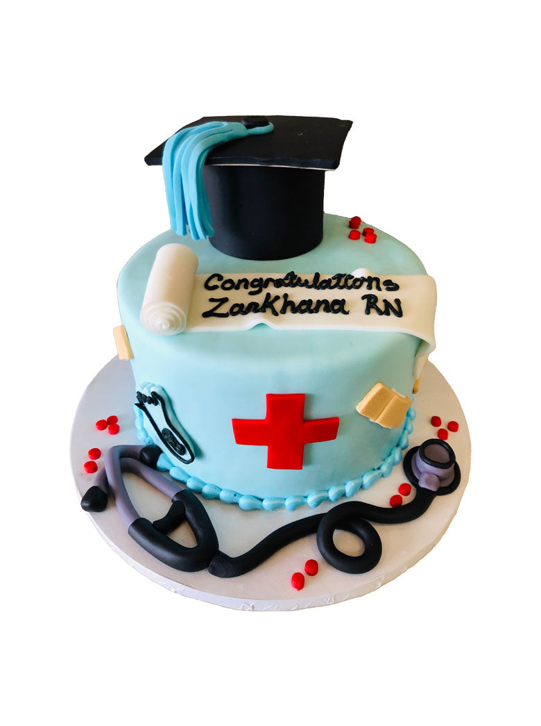 Doctor Graduation Fondant Birthday Cake