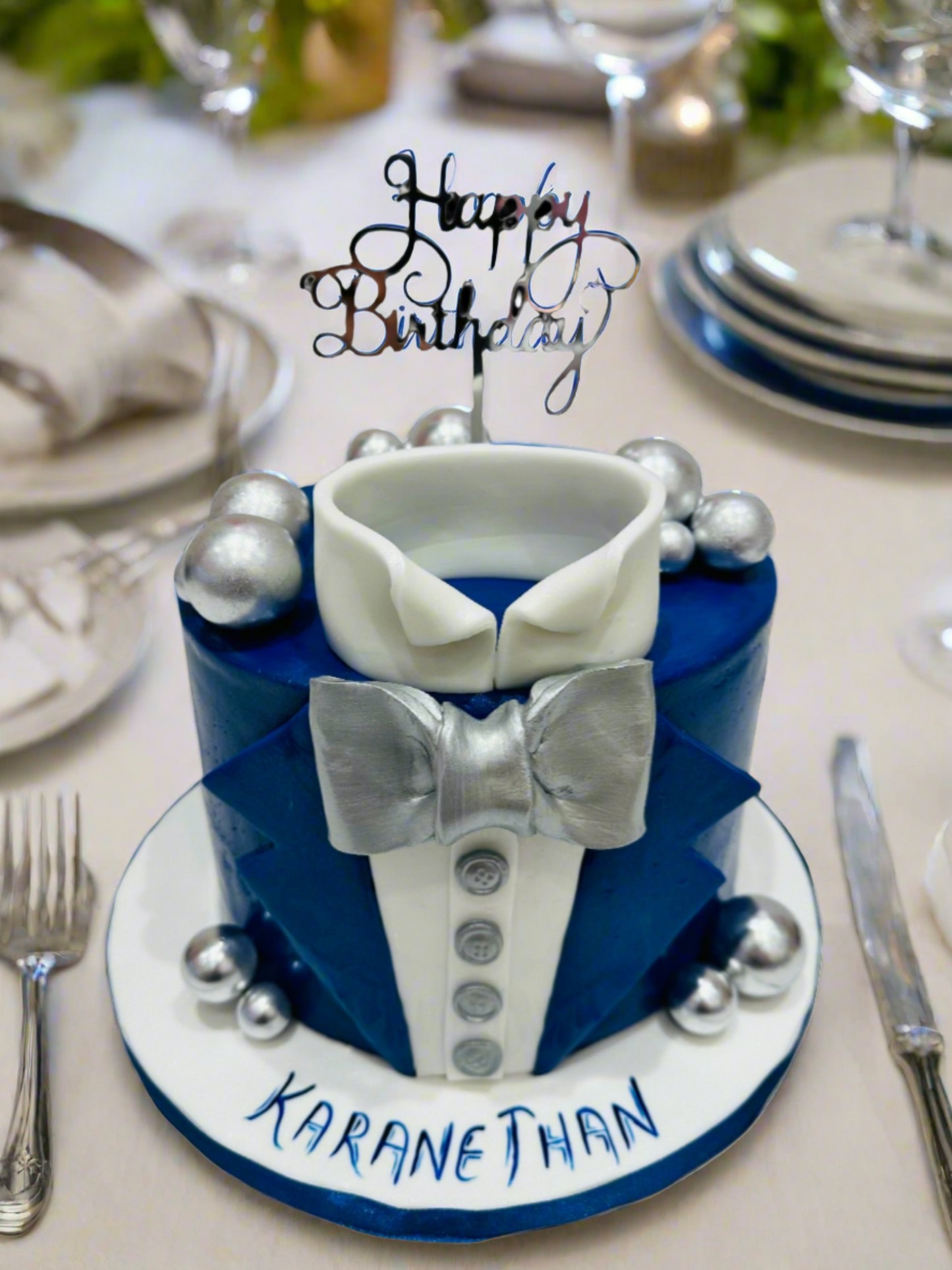 Gagan Tuxedo Fondant Birthday Cake