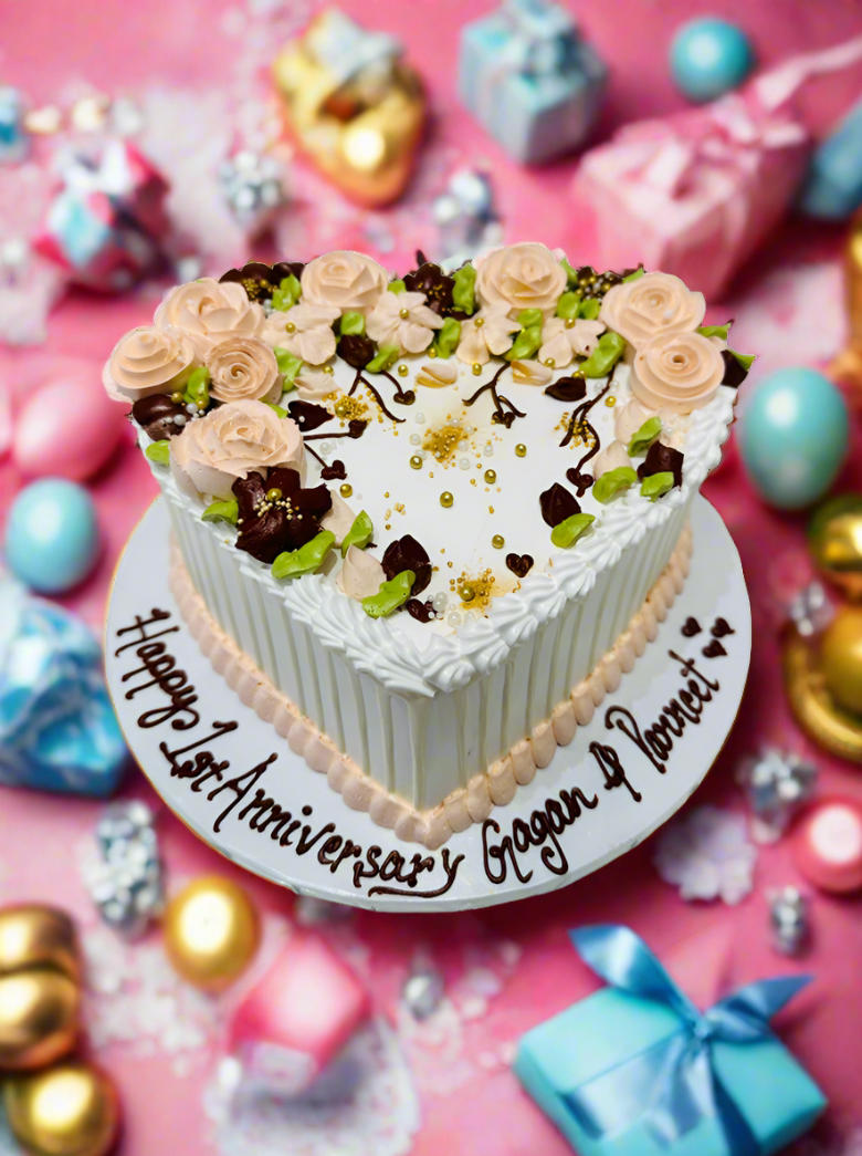 Gagan & Parneet Anniversary Cream Cake