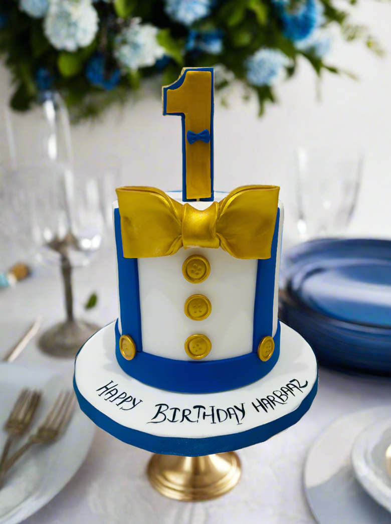Harbaaz Blue Fondant Birthday Cake