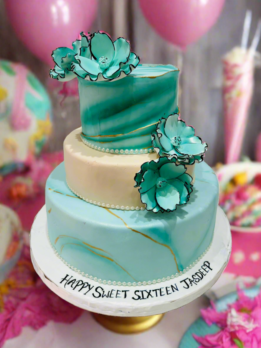 JASDEEP TEAL TIERED CAKE