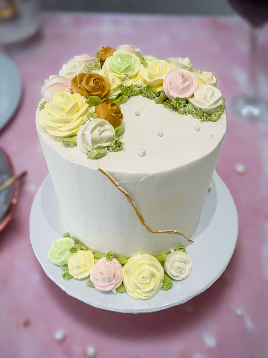 Pastel Shades Cream Cake