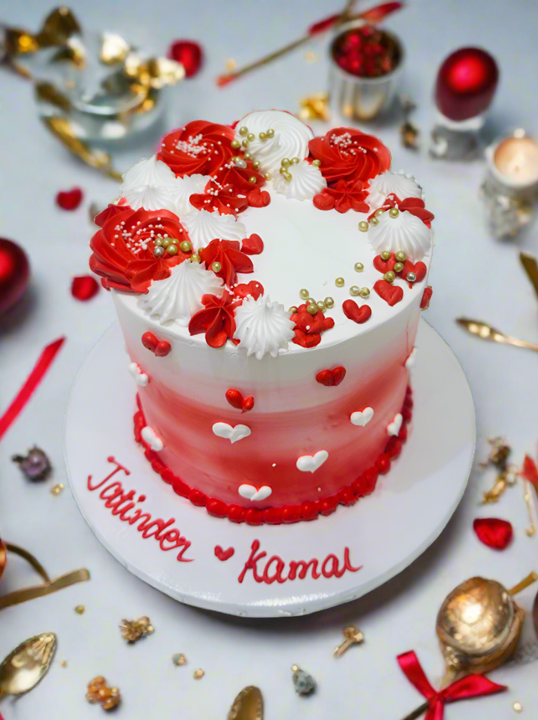 Kamal Red & White Cream Cake
