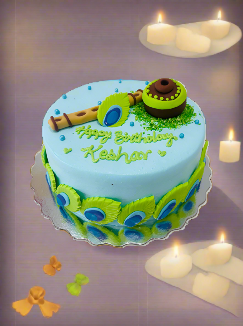 Keshav Peacock Cream Cake