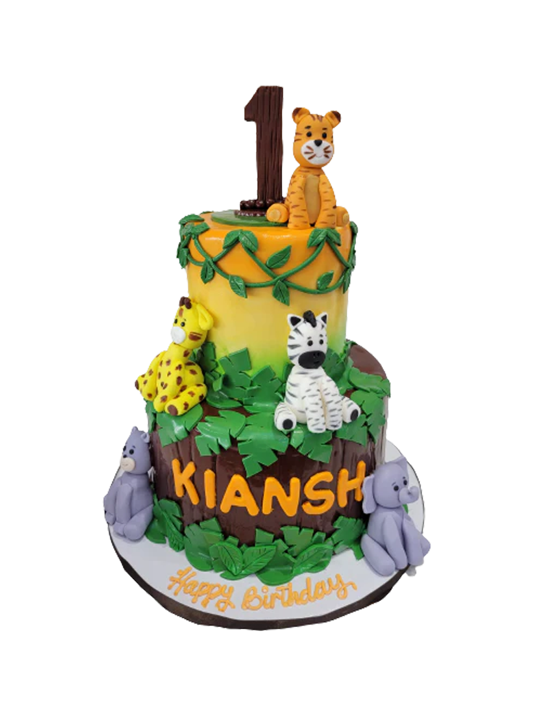 Kiansh Jungle Fondant Cake