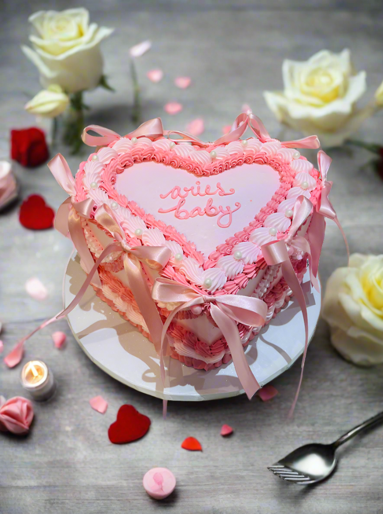 Pink Bow Vintage Cake