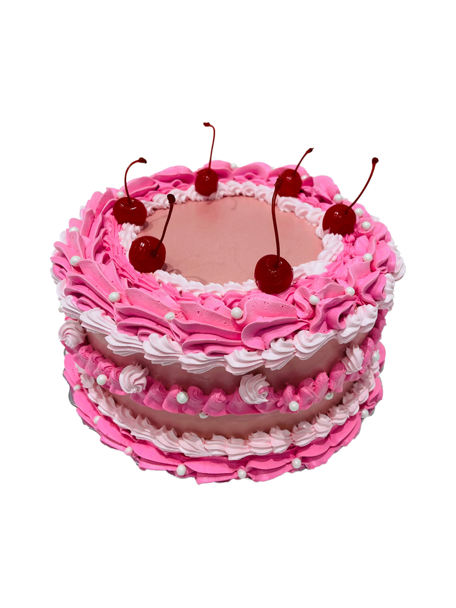 Pink Cherry Vintage Cake
