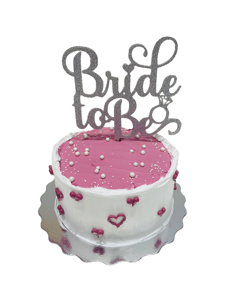 Pink & Silver Bride To Be Cake